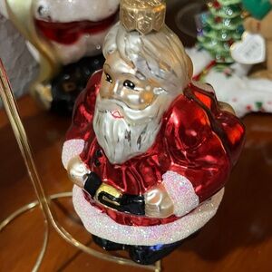 Christopher Radko 2-Sided The Clauses RARE Santa Ornament in Red and Black